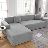 Housse de Canapé d'Angle Imperméable Gris