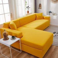 Housse de Canapé d'Angle Jaune Moutarde