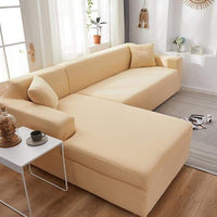 Housse de Canapé d'Angle Beige