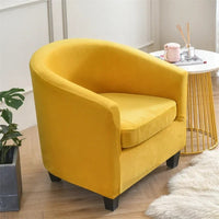 Housse de fauteuil cabriolet velours jaune