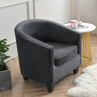 Housse de fauteuil cabriolet velours gris anthracite
