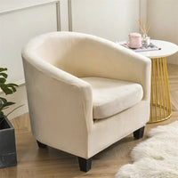 Housse de fauteuil cabriolet velours blanc cassé