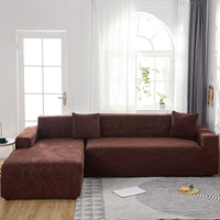 Housse de Canapé d'Angle Imperméable Marron