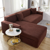 Housse de Canapé d'Angle Imperméable Marron