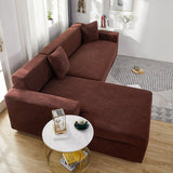 Housse de Canapé d'Angle Imperméable Marron