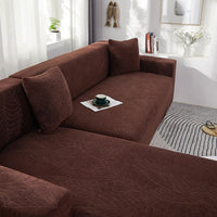 Housse de Canapé d'Angle Imperméable Marron