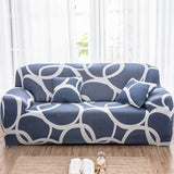 Housse de Canapé extensible bleu foncé avec motifs cercles blancs