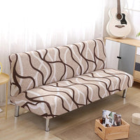 Housse de Clic-Clac bleu beige à motifs organiques marron et blancs