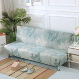 Housse de Clic-Clac bleu ciel à motifs feuillages blancs et gris