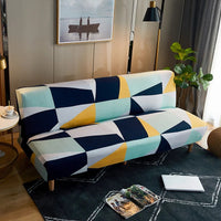 Housse de Clic-Clac géométrique bleu marine, jaune et menthe