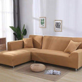 Housse de Canapé d'Angle Beige Caramel