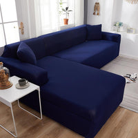 Housse de Canapé d'Angle Bleu Marine