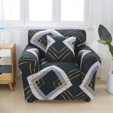 Housse Fauteuil Club Motif noir et blanc marbré avec des lignes dorées