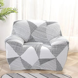 Housse Fauteuil Club noir et blanc, motifs géométriques rayés en patchwork