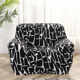 Housse Fauteuil Club Graphique Noir & Blanc Cassé